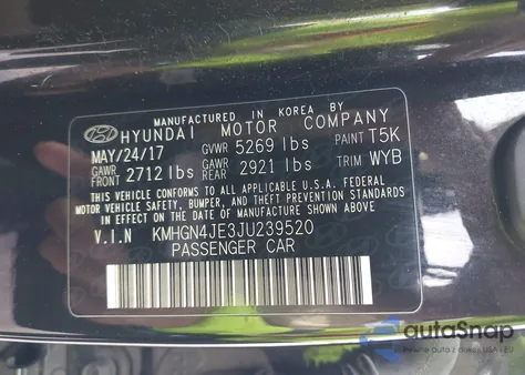 2018 Genesis G80 3.8 from USA, damaged, VIN KMHGN4JE3JU239520